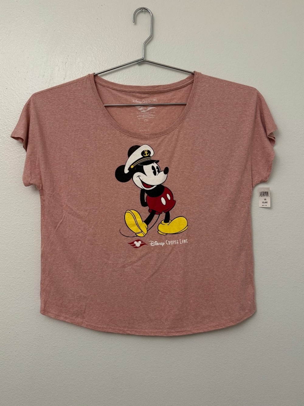 Disney Cruise Line Captain Mickey Mouse T-Shirt Womens 3XL Rose Pink Heathered